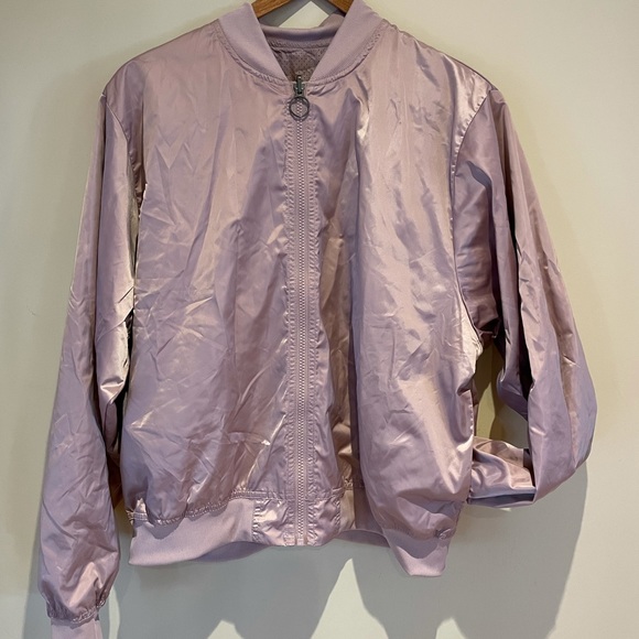 Fabletics Eva Bomber Jacket. Reversible. Rose Gold Size Medium - Picture 3 of 10
